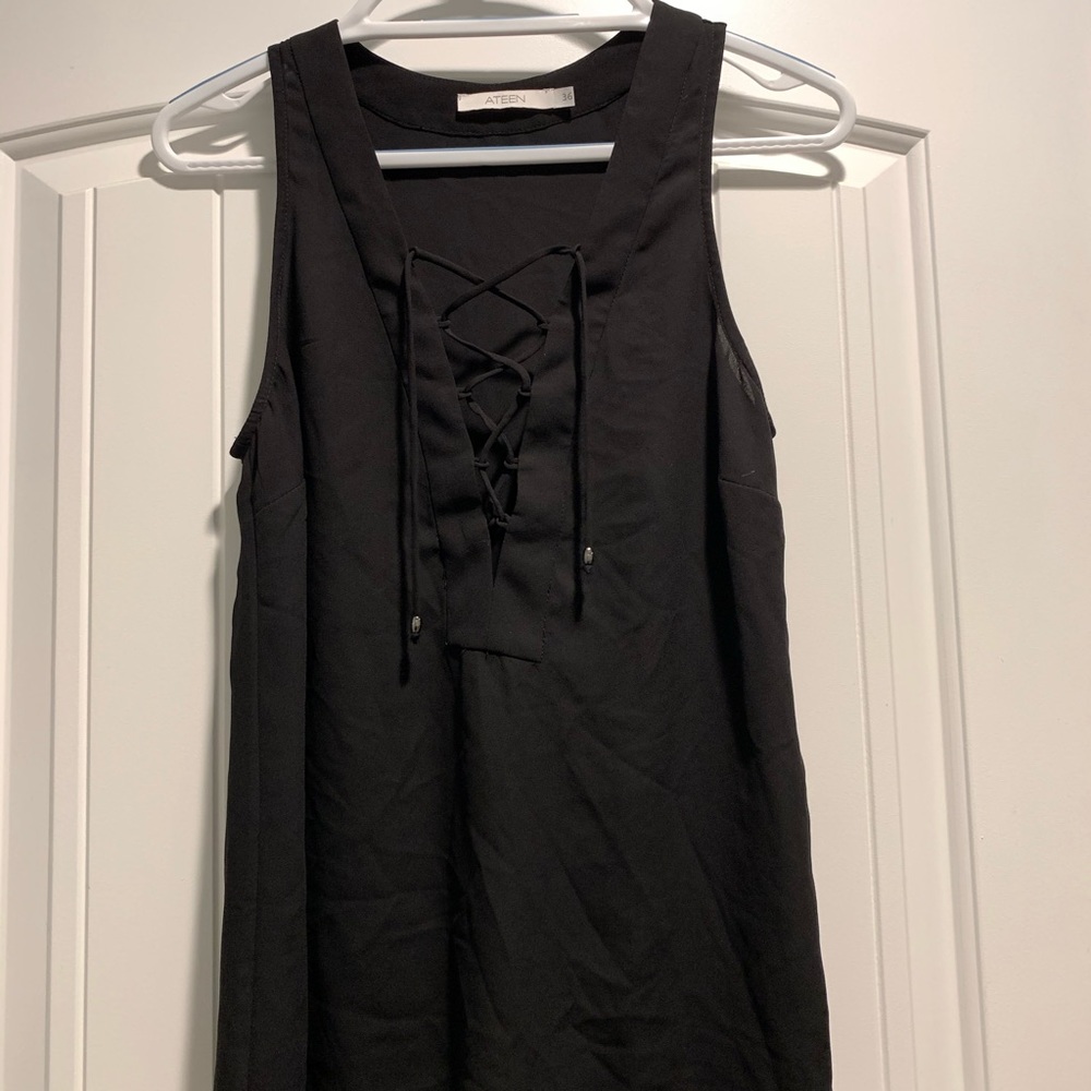 Lace up tank top
